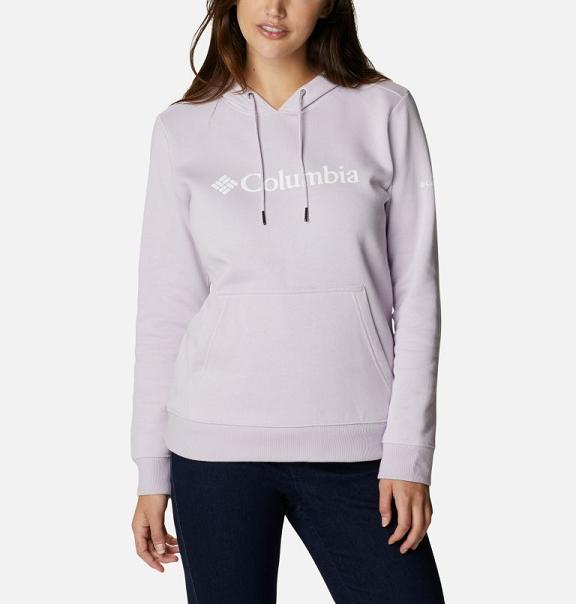 Columbia Logo Hoodies Pink For Women's NZ72054 New Zealand